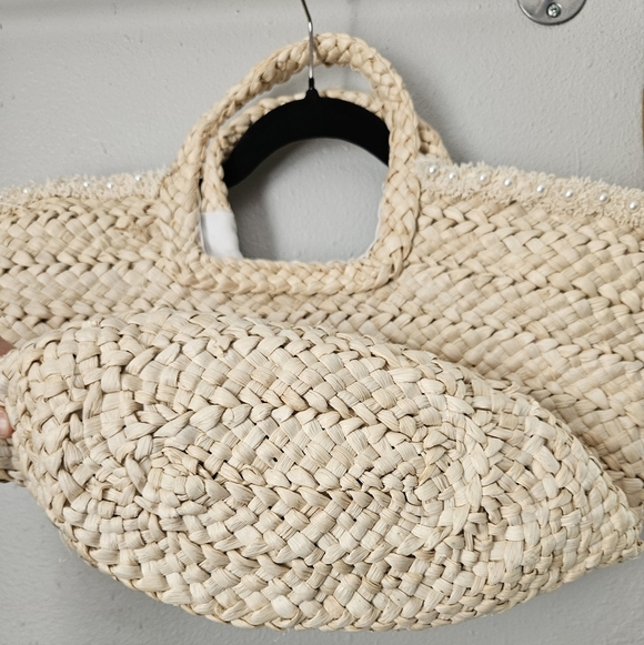 NWT Eden Bride Tote Natural Basket Weave Wedding - Picture 5 of 8